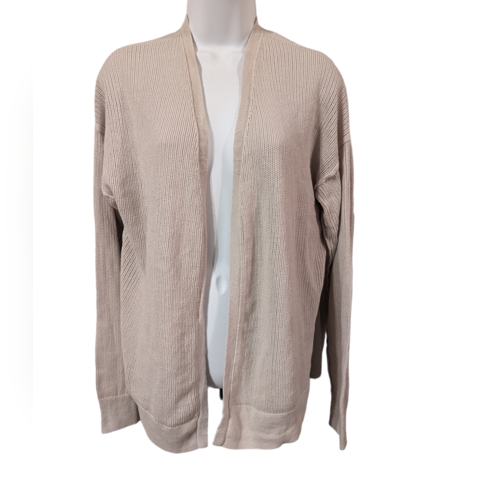 All Saints Skomer Cardigan Open Front Sweater Cream Beige Size Medium